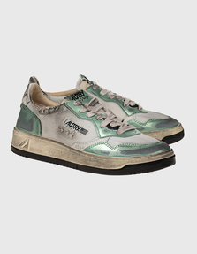 Autry Super Vintage Low Mesh Suede White Green