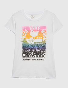 Chaser Woodstock Peace Love Bright White