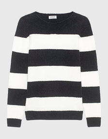 Dondup Girocollo Striped Black White