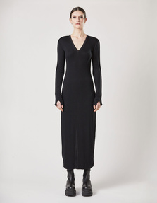 THOM KROM V Neck Maxi Black