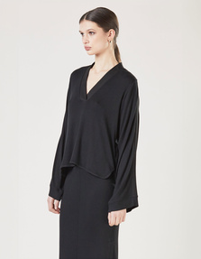 THOM KROM V Neck Long Black