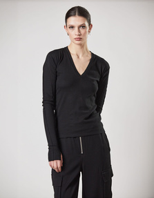 THOM KROM V Neck Black