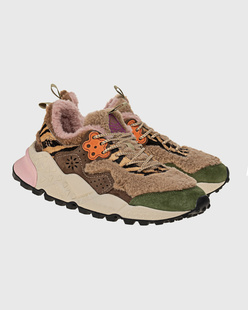 Flower Mountain Kotetsu Suede Pony Kaki Beige Multi