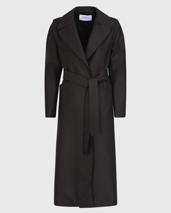 HARRIS WHARF LONDON Long Maxi Coat Pressed Wool Dark Khaki