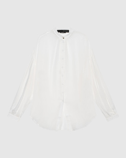 ISABEL BENENATO Mandarin Neck Offwhite