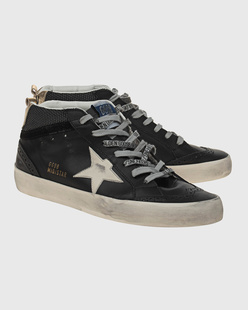 GOLDEN GOOSE Mid Star Double Quarter Black White Gold