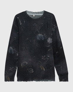 R13 Boyfriend Sweater Black Floral