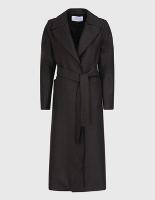 HARRIS WHARF LONDON Long Maxi Coat Pressed Wool Dark Khaki