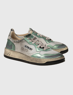 Autry Super Vintage Low Mesh Suede White Green