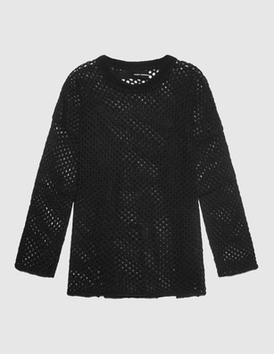 ISABEL BENENATO Wide Mohair Jumper Black