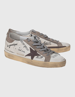 GOLDEN GOOSE Super Star Nappa White Taupe Cinder