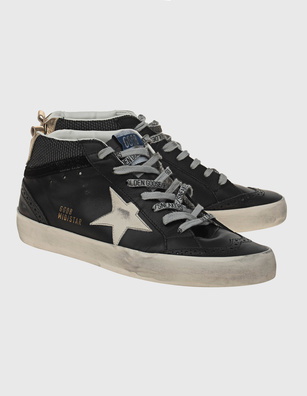 GOLDEN GOOSE Mid Star Double Quarter Black White Gold