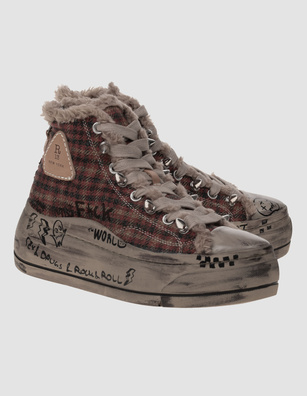 R13 Kurt High Top Red Plaid