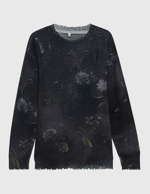 R13 Boyfriend Sweater Black Floral