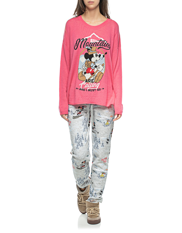FROGBOX Mountain Mickey Shocking Pink Bestickter Oversize-Pullover -  Pullover